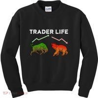 Trader T Stock T Day Trading Market Forex Kids Sweatshirt thumb 0