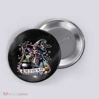Time To Stir The Pot Witch Halloween Button thumb 0