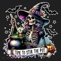 Time To Stir The Pot Witch Halloween Beanie thumb 2