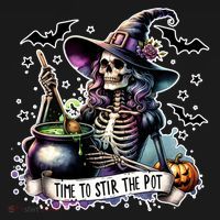 Time To Stir The Pot Witch Halloween Baby Bodysuit thumb 2