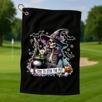 Time To Stir The Pot Witch Halloween Golf Towel thumb 1