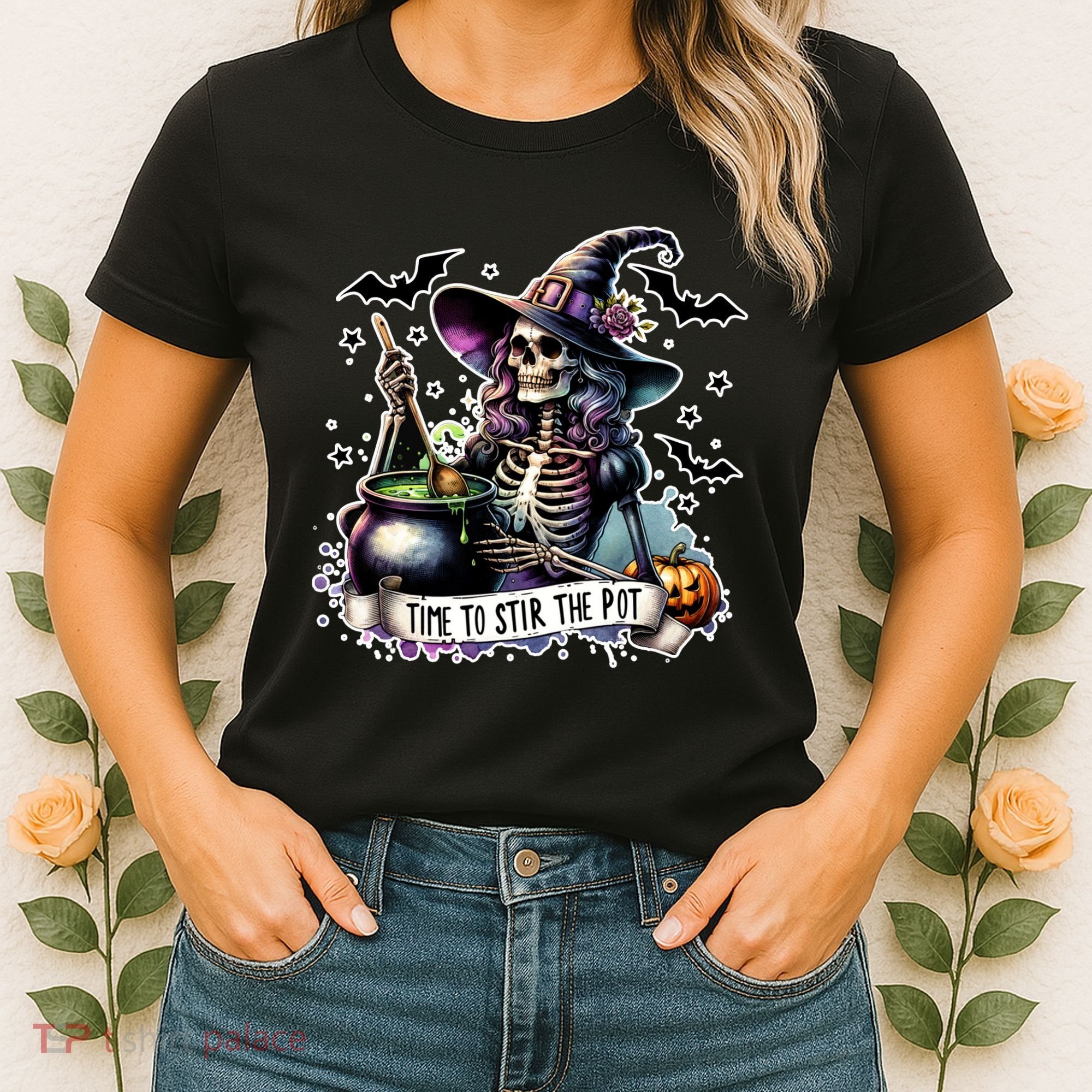 Time To Stir The Pot Witch Halloween Women's T-Shirt