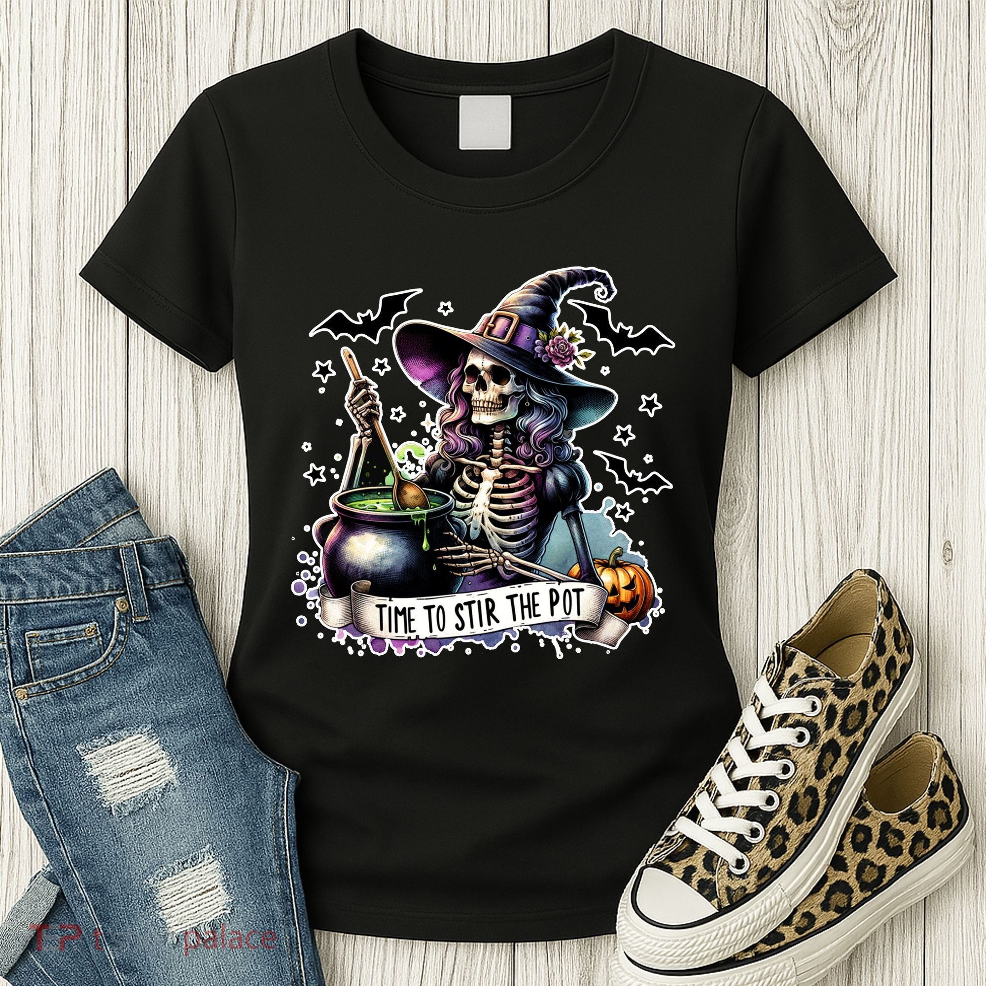 Time To Stir The Pot Witch Halloween Women's T-Shirt