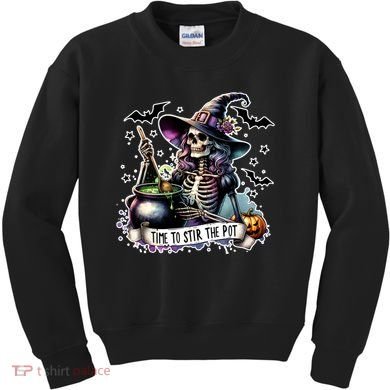Time To Stir The Pot Witch Halloween Kids Sweatshirt