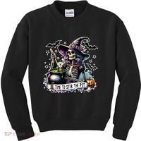 Time To Stir The Pot Witch Halloween Kids Sweatshirt thumb 0
