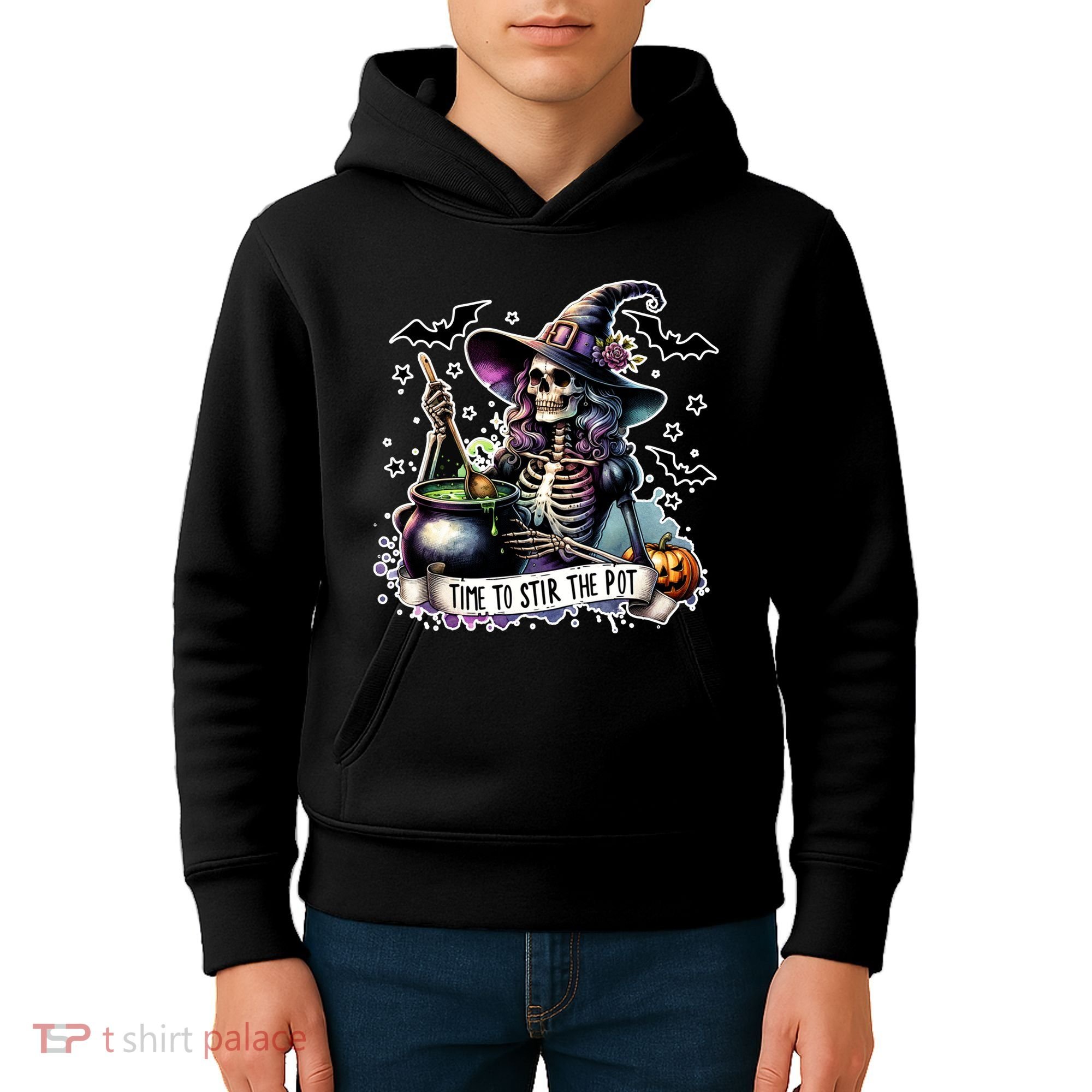 Time To Stir The Pot Witch Halloween Kids Hoodie