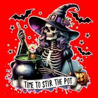 Time To Stir The Pot Witch Halloween Santa Hat thumb 1