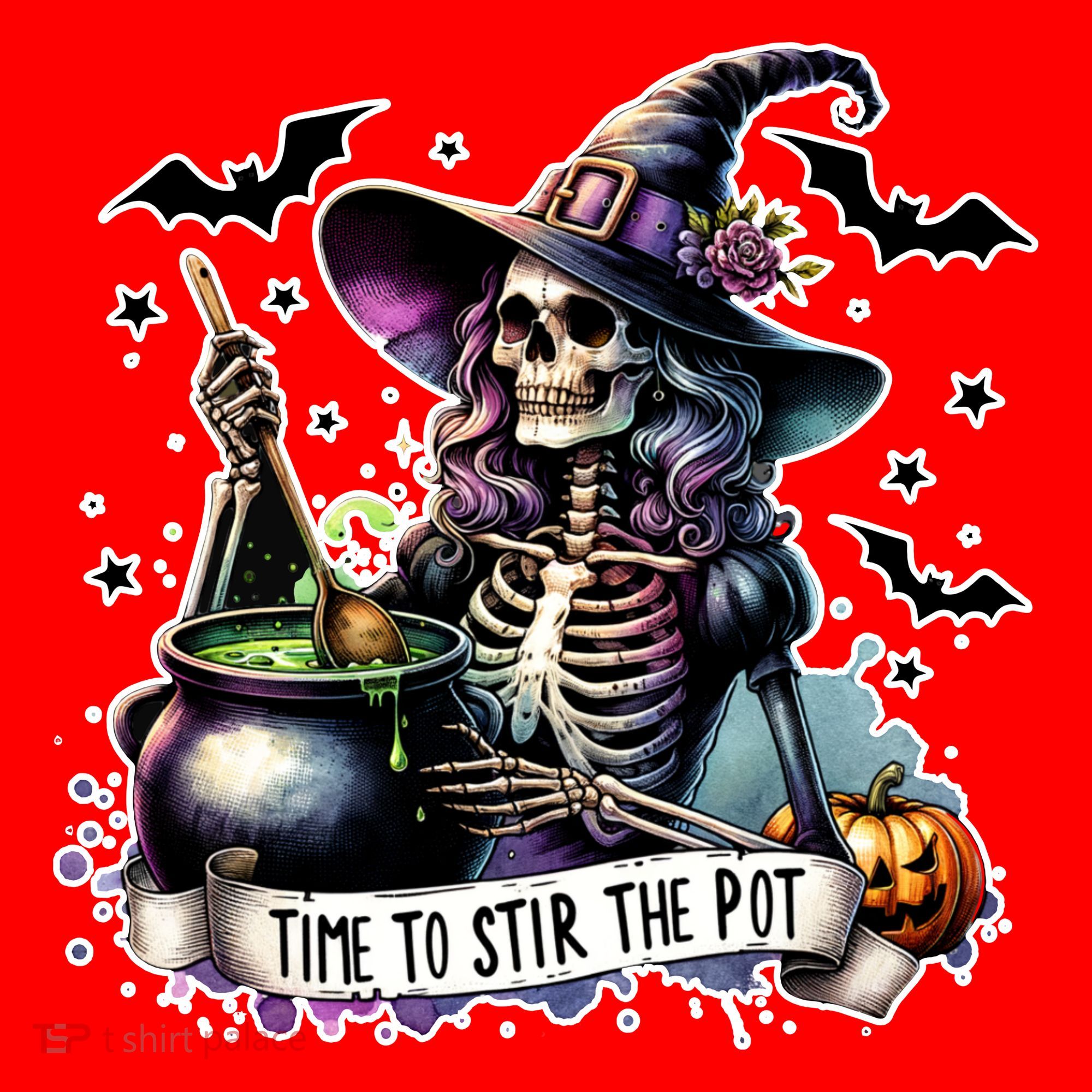 Time To Stir The Pot Witch Halloween Santa Hat
