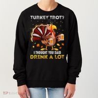 Turkey Trot Squad Running Drinking Matching Thanksgiving Women's Sweatshirt thumb 0