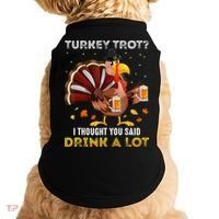 Turkey Trot Squad Running Drinking Matching Thanksgiving Doggie Tank thumb 0