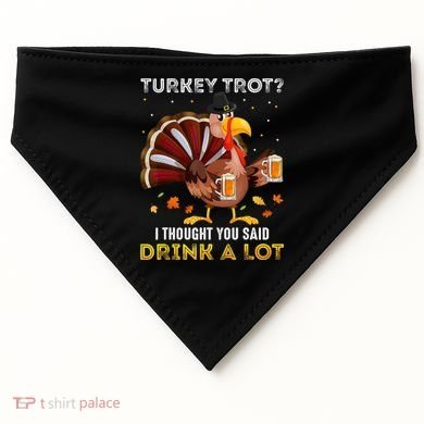 Turkey Trot Squad Running Drinking Matching Thanksgiving USA-Made Doggie Bandana