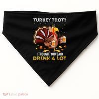 Turkey Trot Squad Running Drinking Matching Thanksgiving USA-Made Doggie Bandana thumb 0