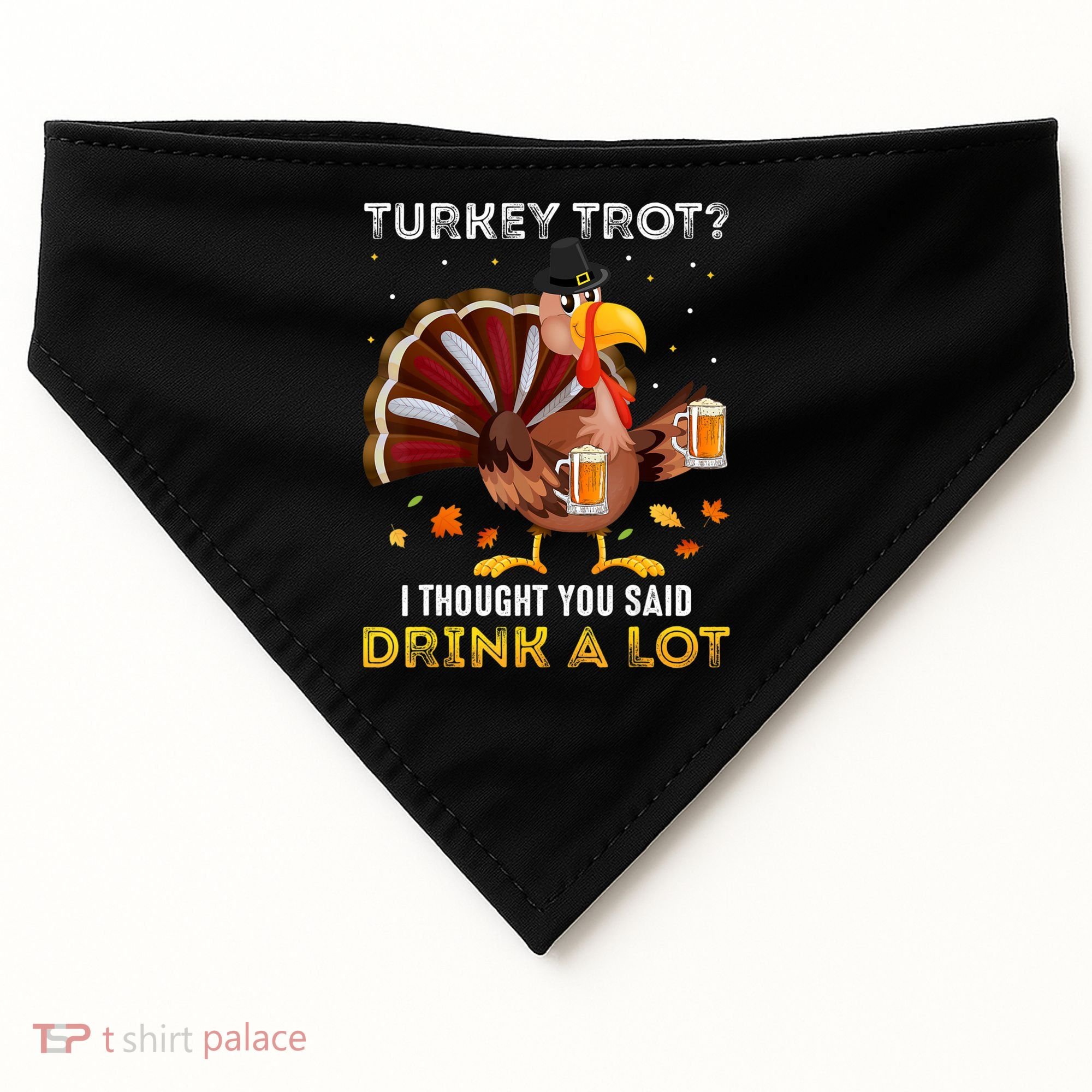 Turkey Trot Squad Running Drinking Matching Thanksgiving USA-Made Doggie Bandana
