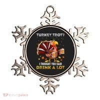 Turkey Trot Squad Running Drinking Matching Thanksgiving Ornament thumb 0