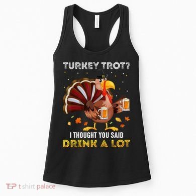 Turkey Trot Squad Running Drinking Matching Thanksgiving Women's Tank Top