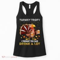 Turkey Trot Squad Running Drinking Matching Thanksgiving Women's Tank Top thumb 0