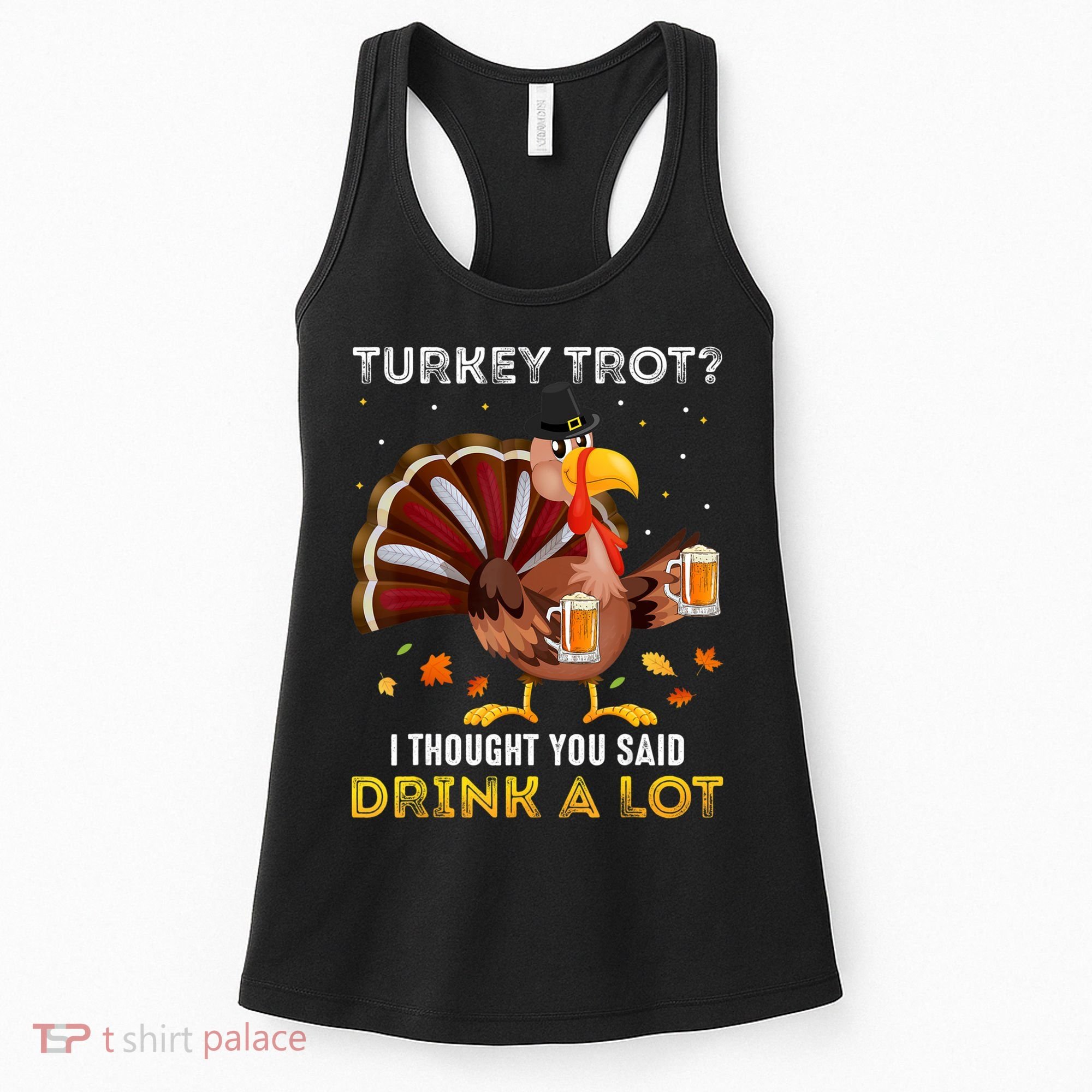 Turkey Trot Squad Running Drinking Matching Thanksgiving Women's Tank Top