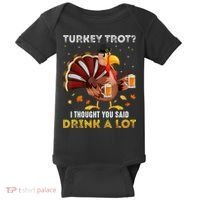 Turkey Trot Squad Running Drinking Matching Thanksgiving Baby Bodysuit thumb 0