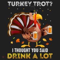 Turkey Trot Squad Running Drinking Matching Thanksgiving Golf Towel thumb 3