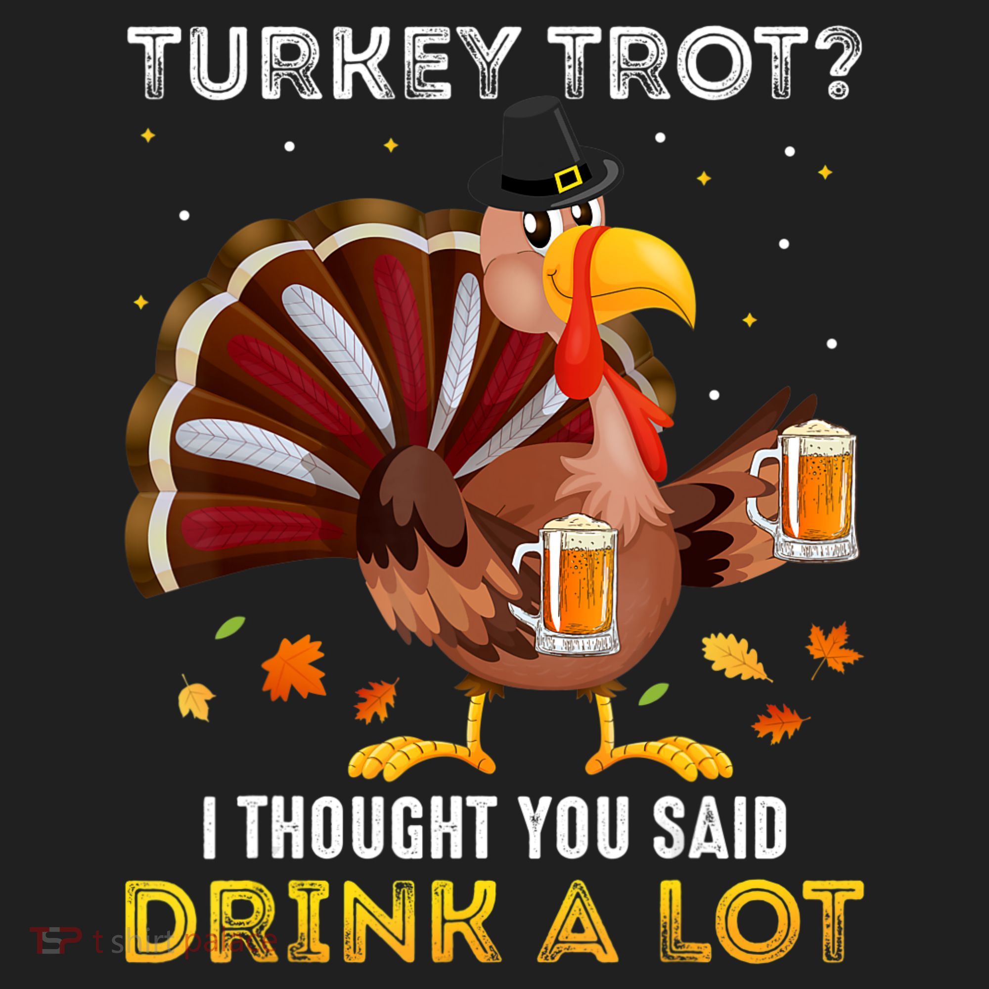 Turkey Trot Squad Running Drinking Matching Thanksgiving Golf Towel