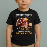 Turkey Trot Squad Running Drinking Matching Thanksgiving Toddler T-Shirt thumb 2