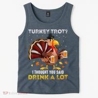 Turkey Trot Squad Running Drinking Matching Thanksgiving Tank Top thumb 2