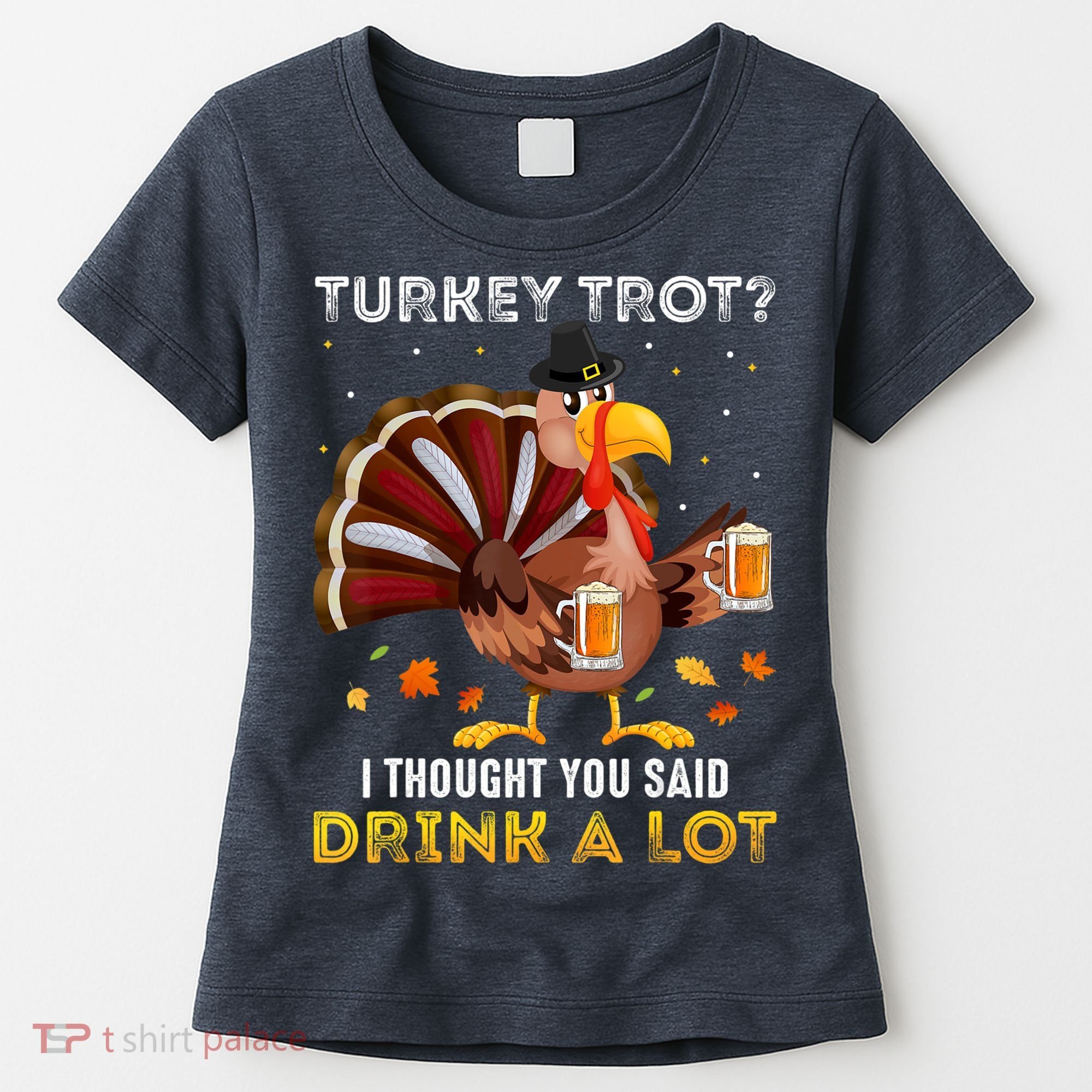 Turkey Trot Squad Running Drinking Matching Thanksgiving Women's T-Shirt