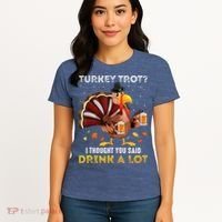 Turkey Trot Squad Running Drinking Matching Thanksgiving Women's T-Shirt thumb 4