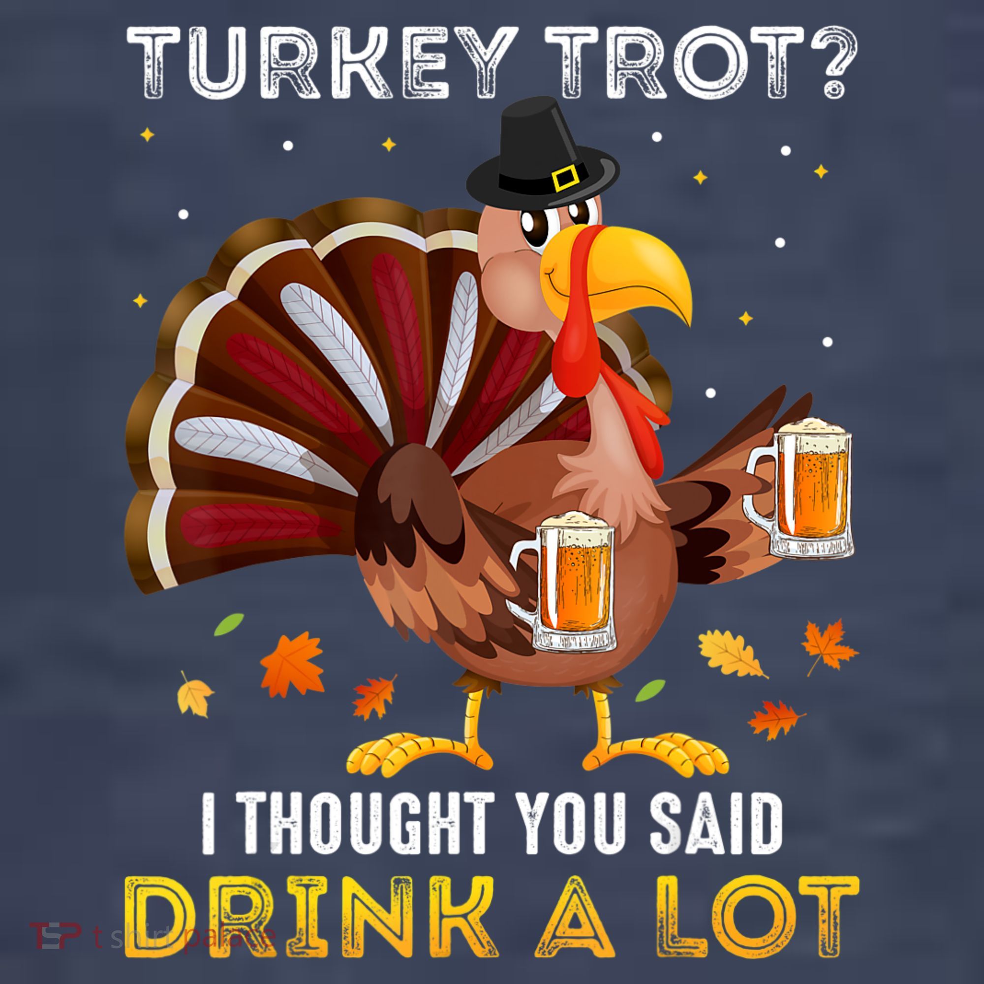 Turkey Trot Squad Running Drinking Matching Thanksgiving Women's T-Shirt