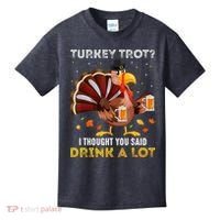 Turkey Trot Squad Running Drinking Matching Thanksgiving Kids T-Shirt thumb 0