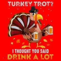 Turkey Trot Squad Running Drinking Matching Thanksgiving Santa Hat thumb 1
