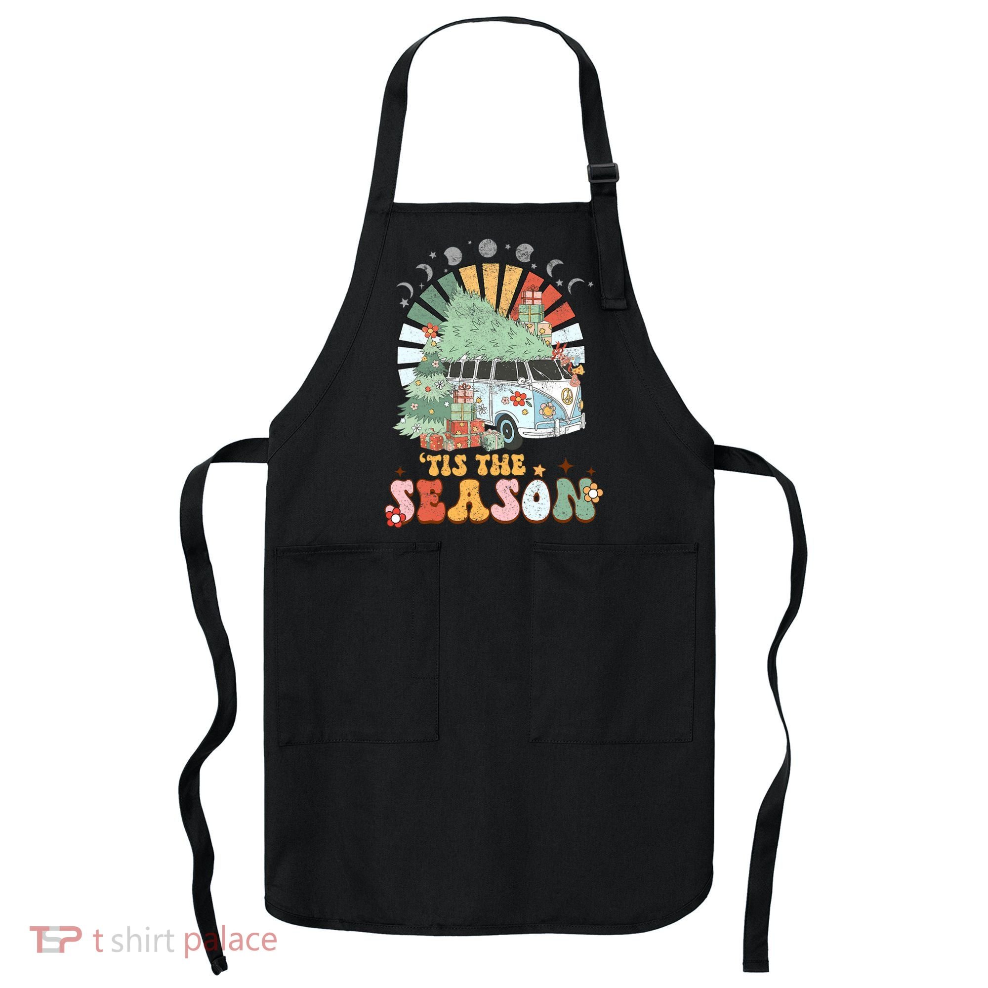 Tis' The Season Merry Camper Christmas Tree RV Camping Xmas Apron