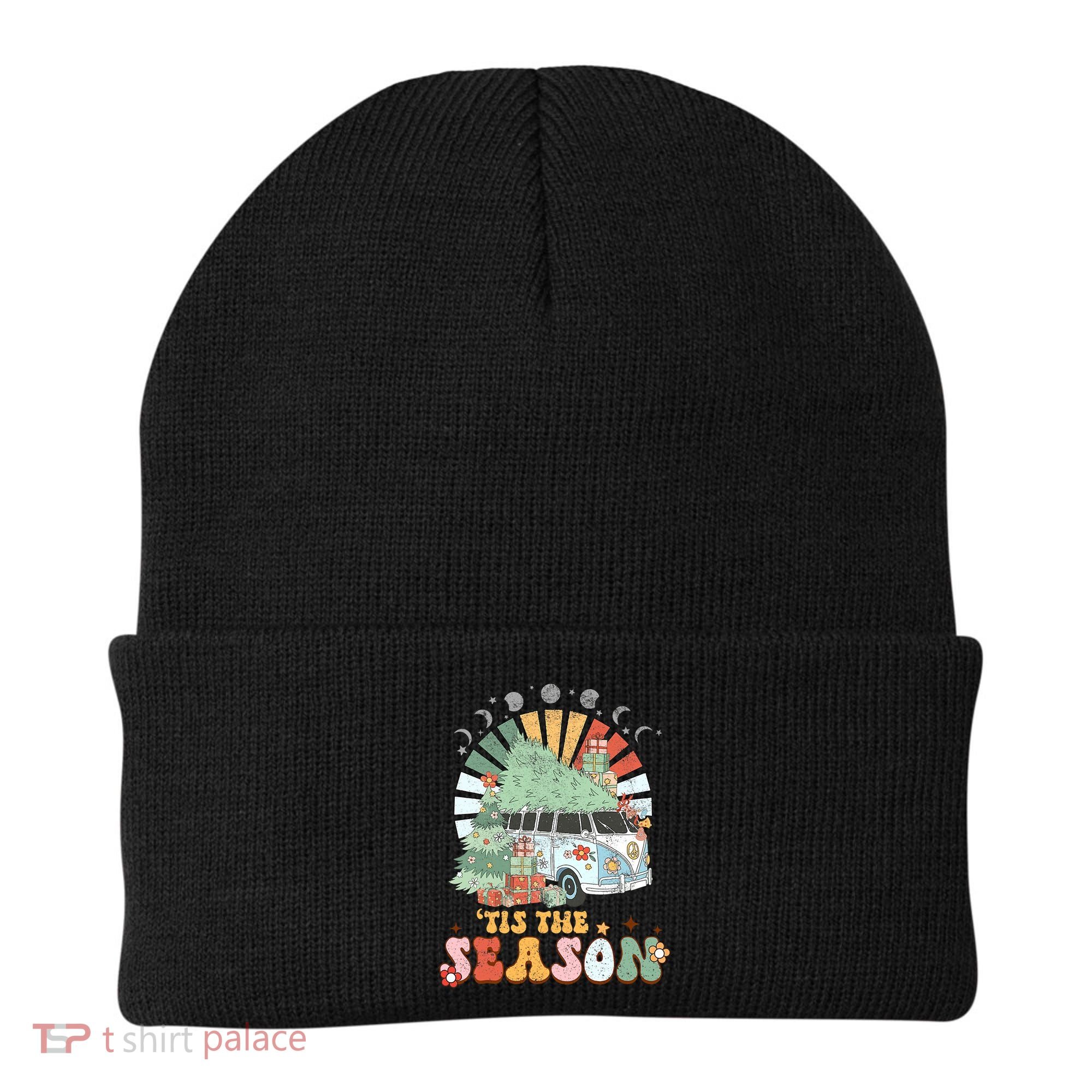 Tis' The Season Merry Camper Christmas Tree RV Camping Xmas Beanie