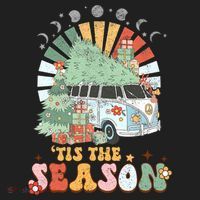 Tis' The Season Merry Camper Christmas Tree RV Camping Xmas Beanie thumb 2