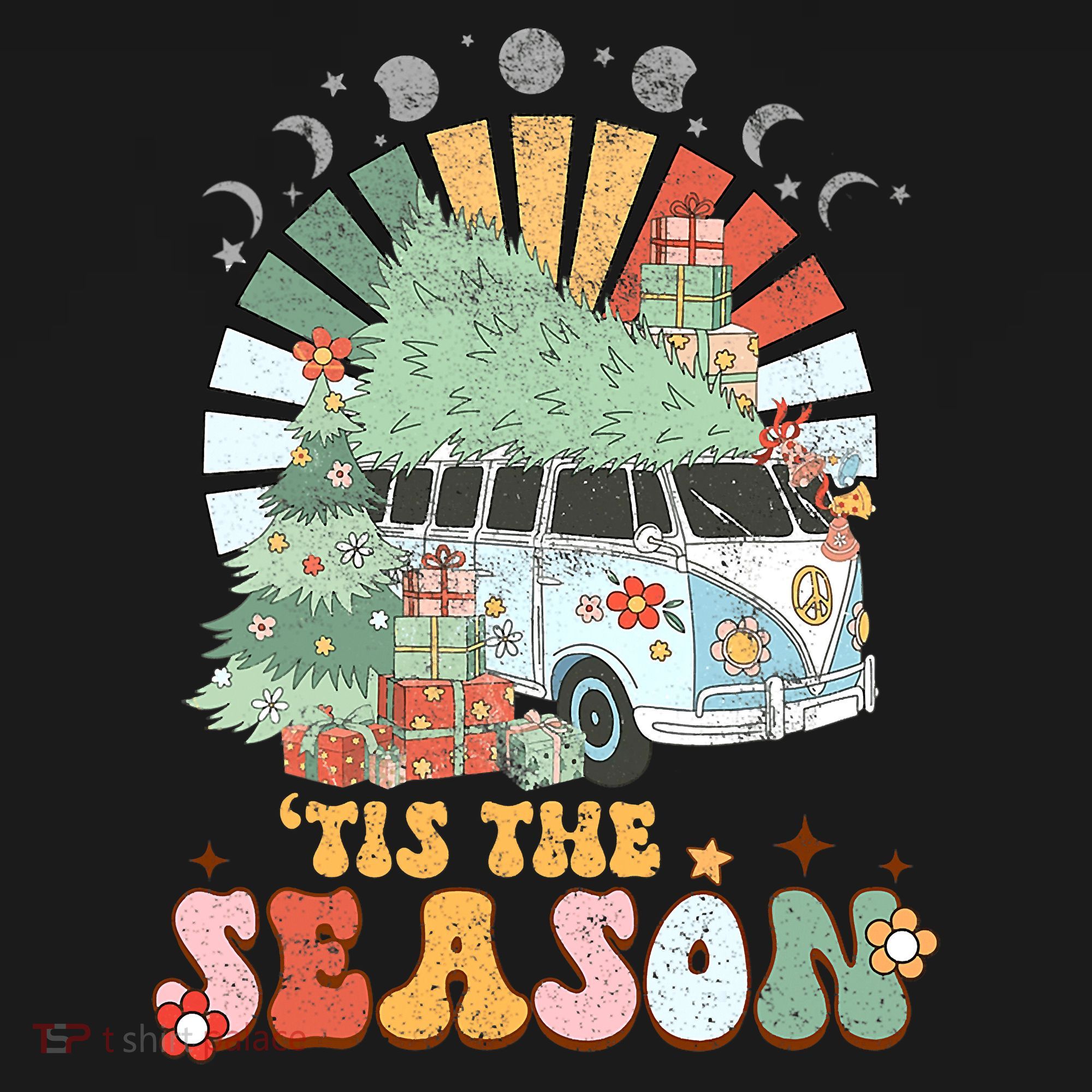 Tis' The Season Merry Camper Christmas Tree RV Camping Xmas Women's Hoodie