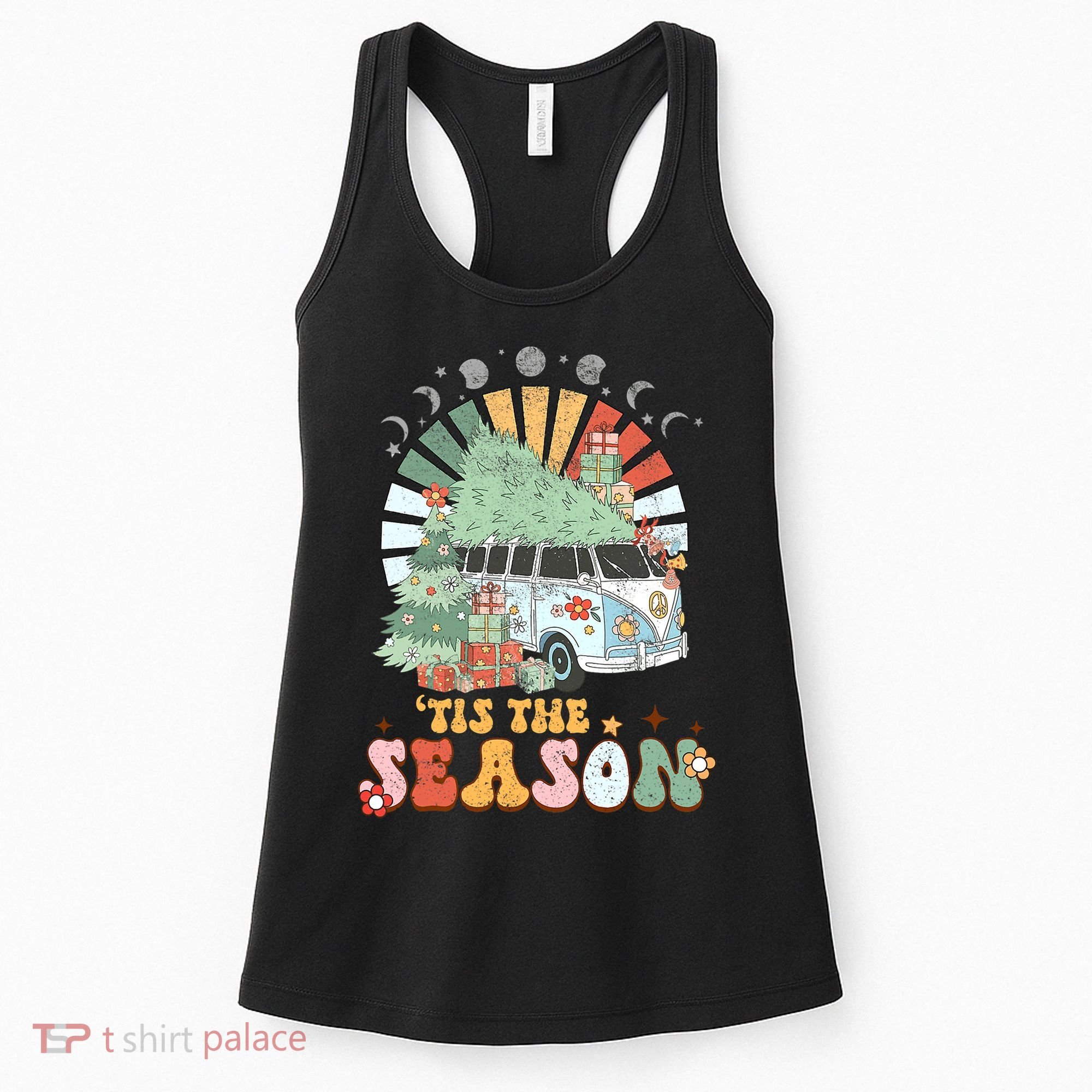 Tis' The Season Merry Camper Christmas Tree RV Camping Xmas Women's Tank Top
