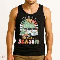 Tis' The Season Merry Camper Christmas Tree RV Camping Xmas Tank Top thumb 3