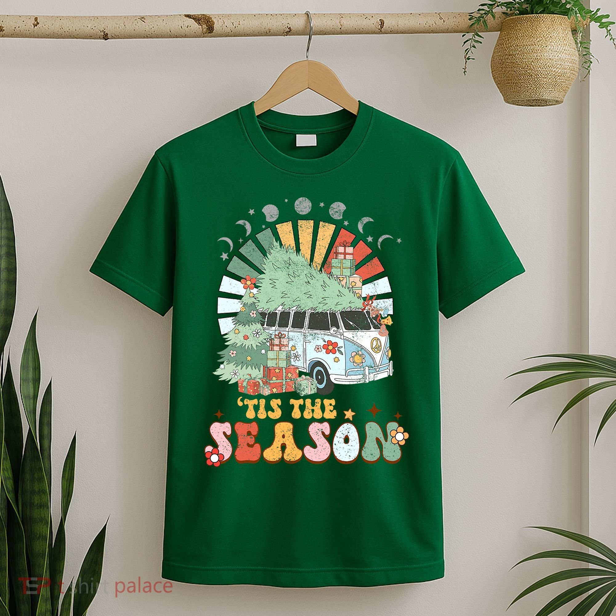 Tis' The Season Merry Camper Christmas Tree RV Camping Xmas T-Shirt