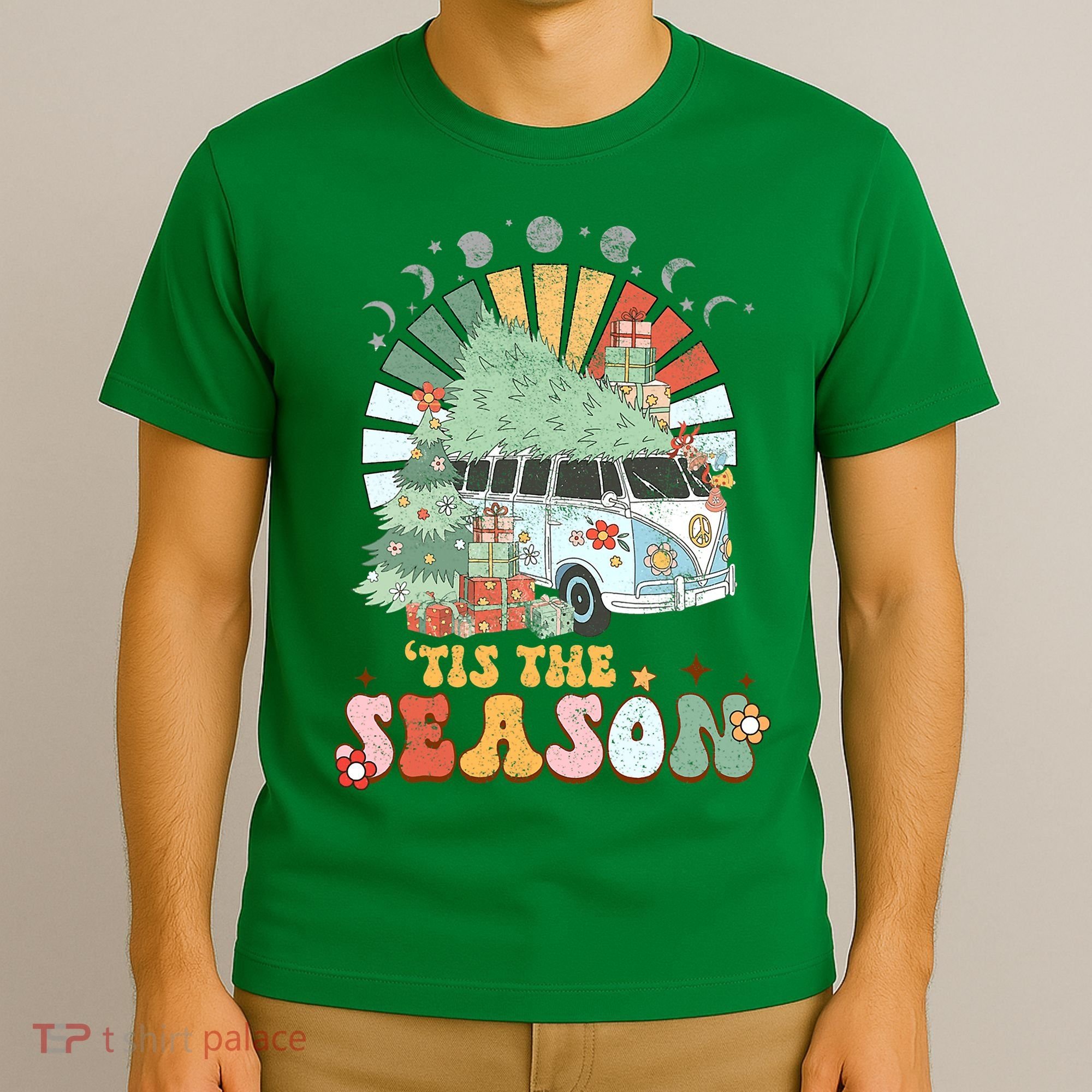 Tis' The Season Merry Camper Christmas Tree RV Camping Xmas T-Shirt