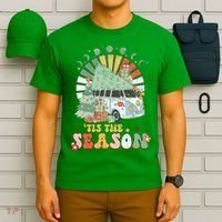 Tis' The Season Merry Camper Christmas Tree RV Camping Xmas T-Shirt thumb 6