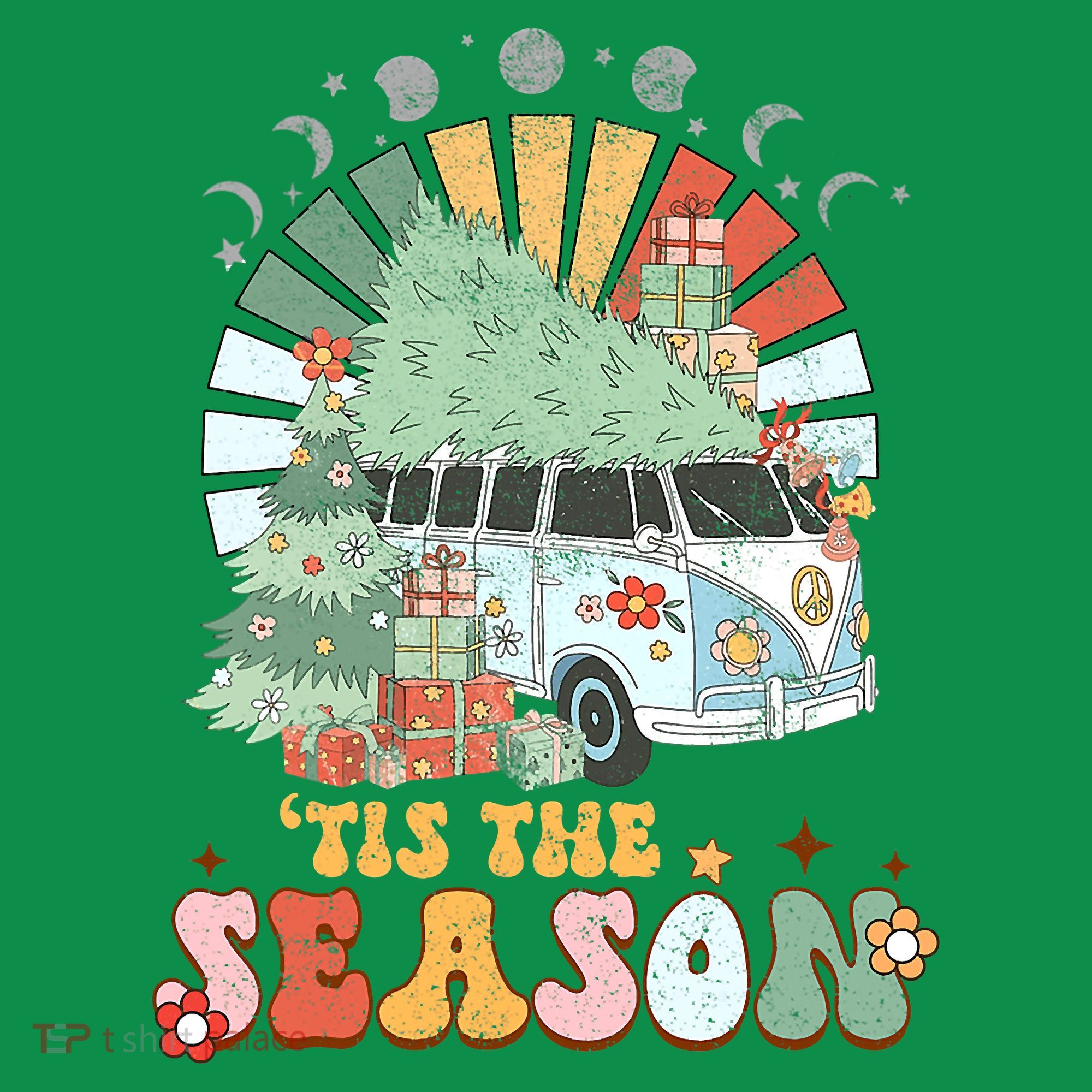 Tis' The Season Merry Camper Christmas Tree RV Camping Xmas T-Shirt