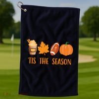 Tis The Season Festive Fall Lover Golf Towel thumb 1