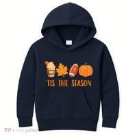 Tis The Season Festive Fall Lover Kids Hoodie thumb 0