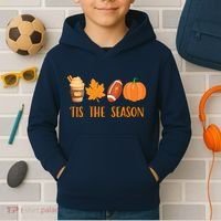 Tis The Season Festive Fall Lover Kids Hoodie thumb 2