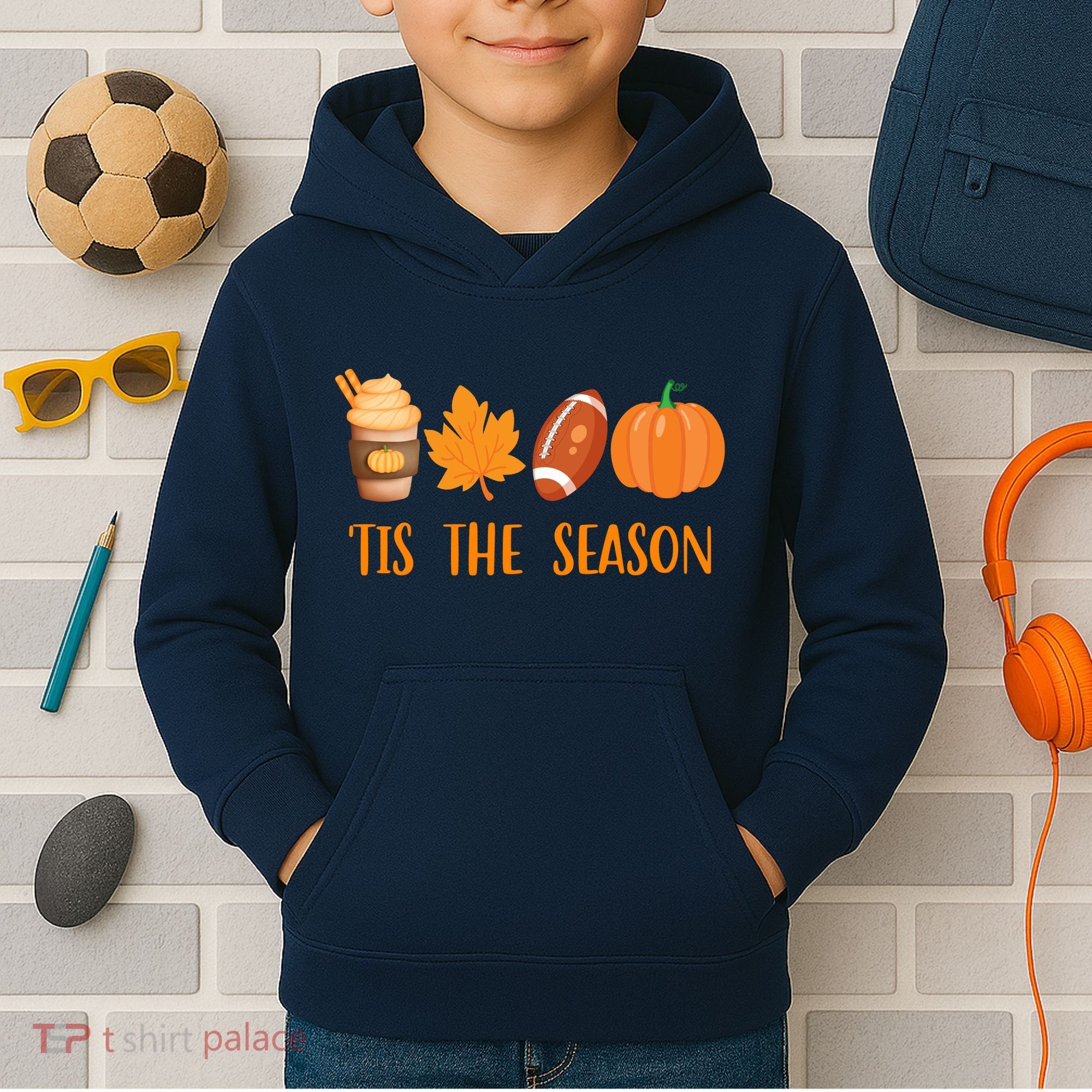Tis The Season Festive Fall Lover Kids Hoodie