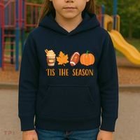 Tis The Season Festive Fall Lover Kids Hoodie thumb 3