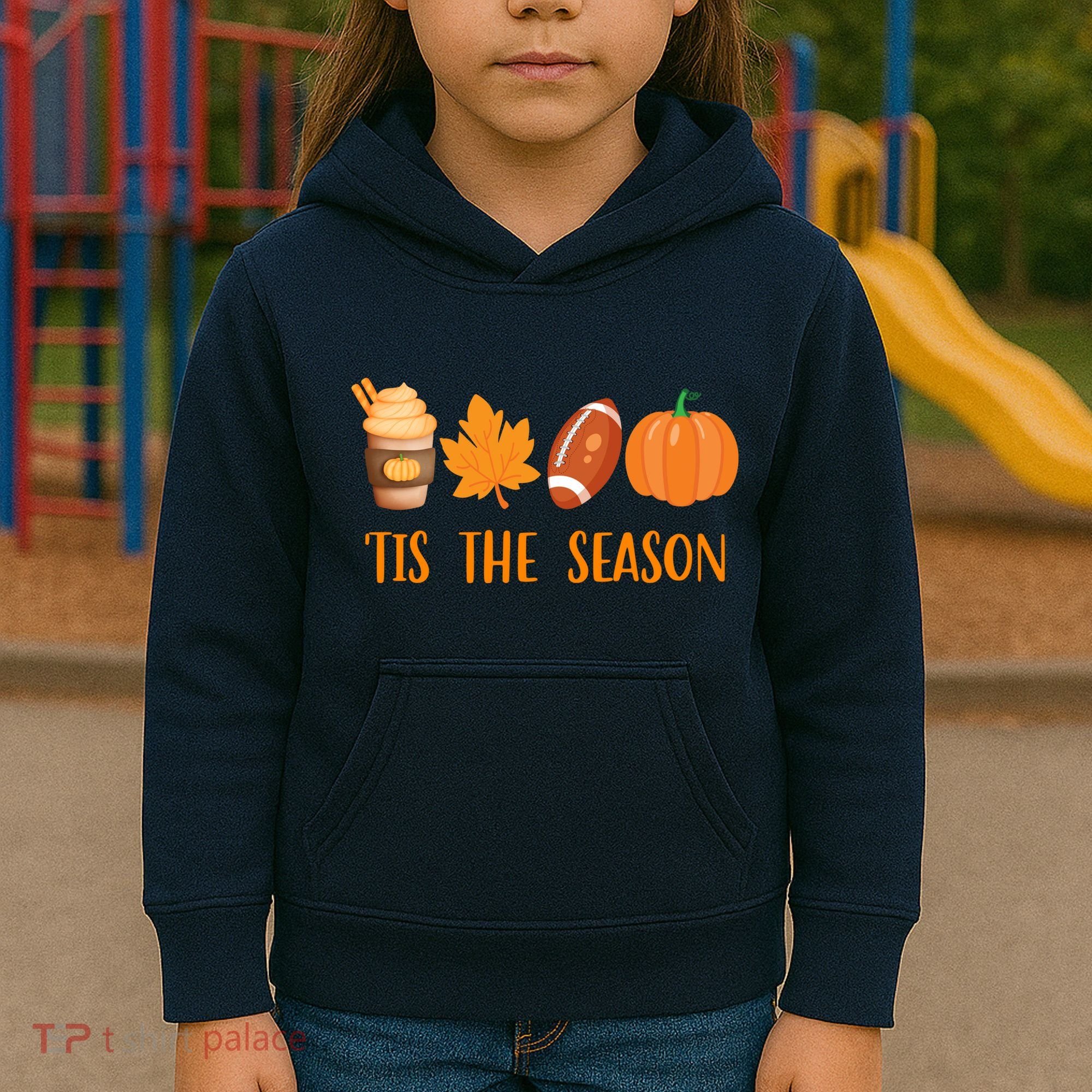 Tis The Season Festive Fall Lover Kids Hoodie