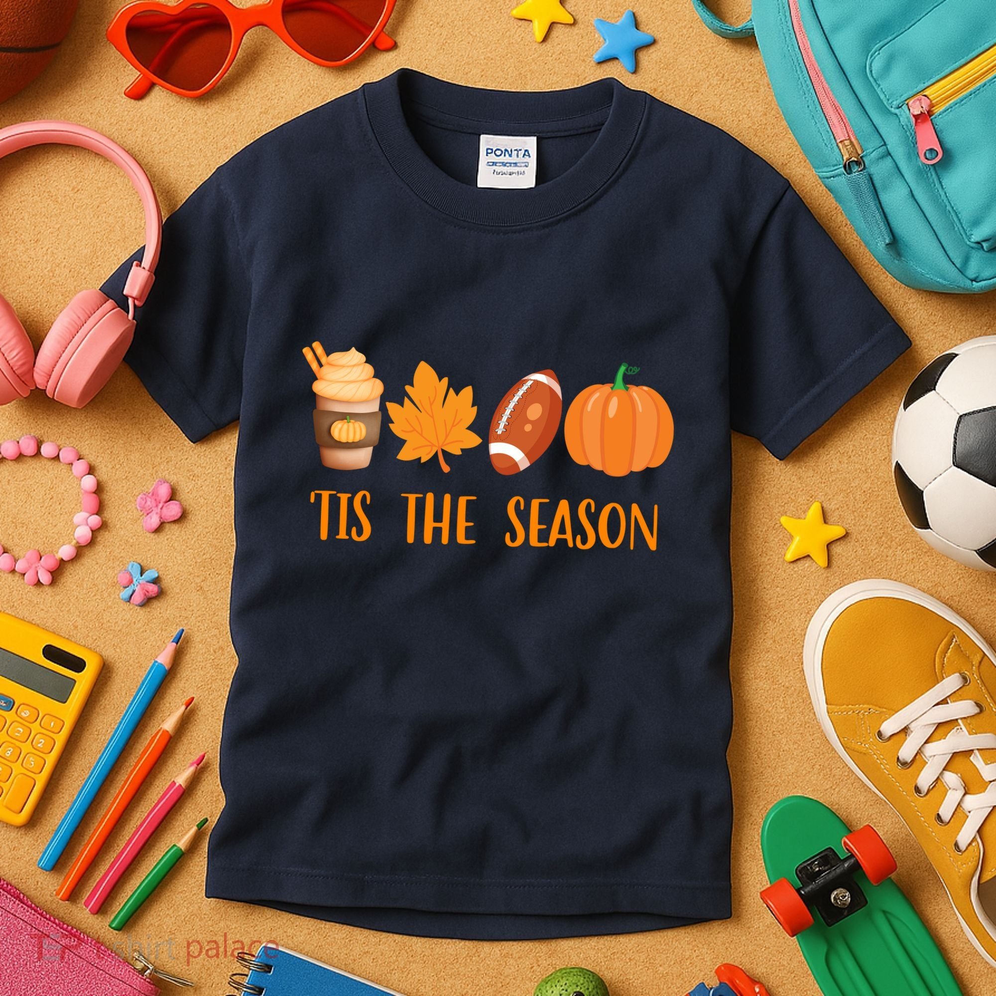 Tis The Season Festive Fall Lover Kids T-Shirt