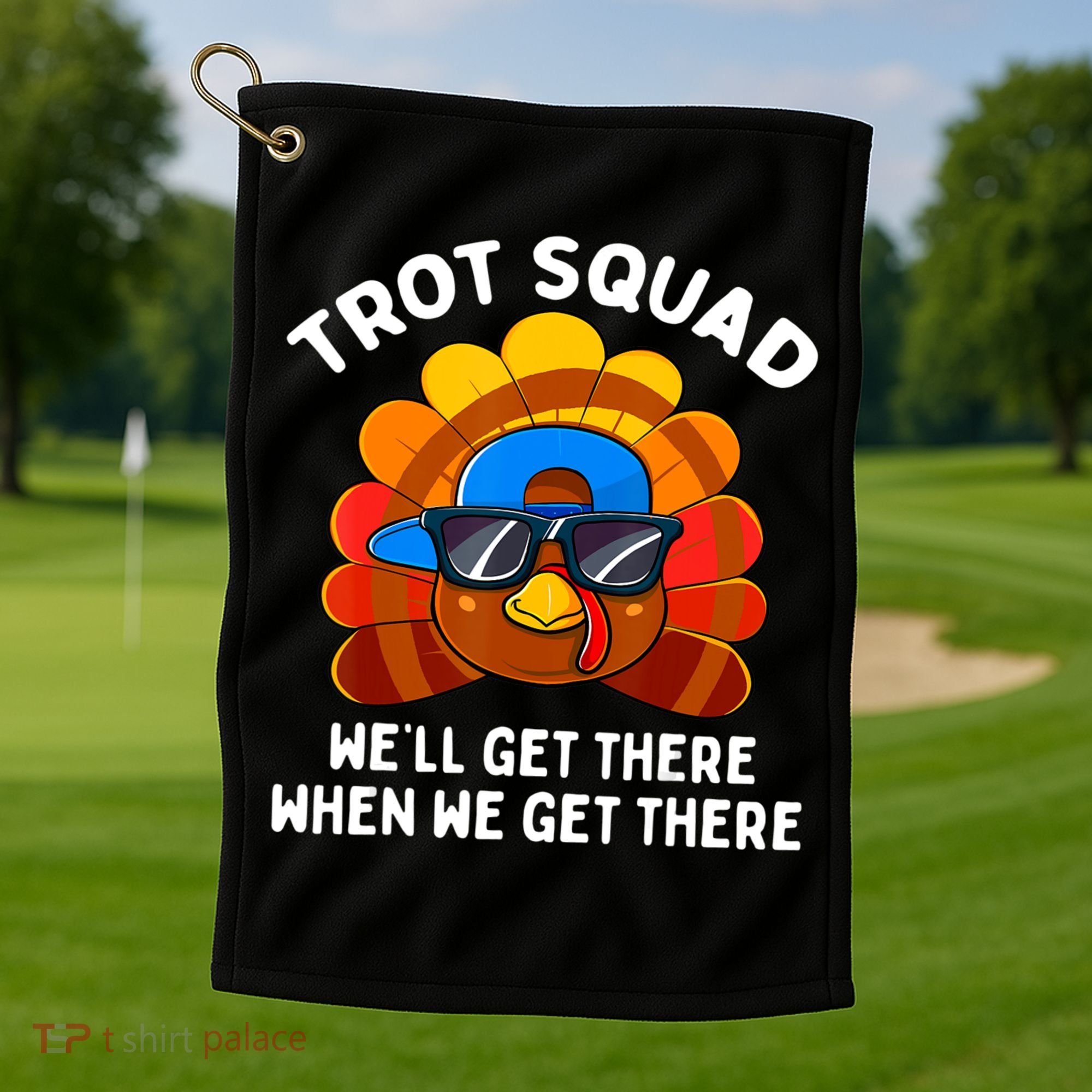 Turkey Trot Squad Thanksgiving Running Costume Golf Towel