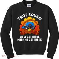 Turkey Trot Squad Thanksgiving Running Costume Kids Sweatshirt thumb 0